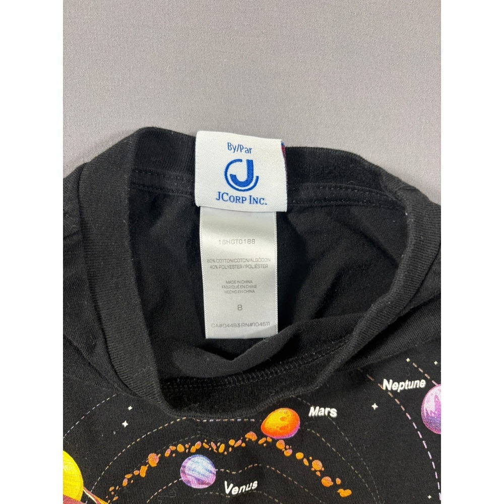 NASA Boys You Are Here Solar System Graphic T-Shirt Black Size 8 16HGT0188 - Picture 6 of 8
